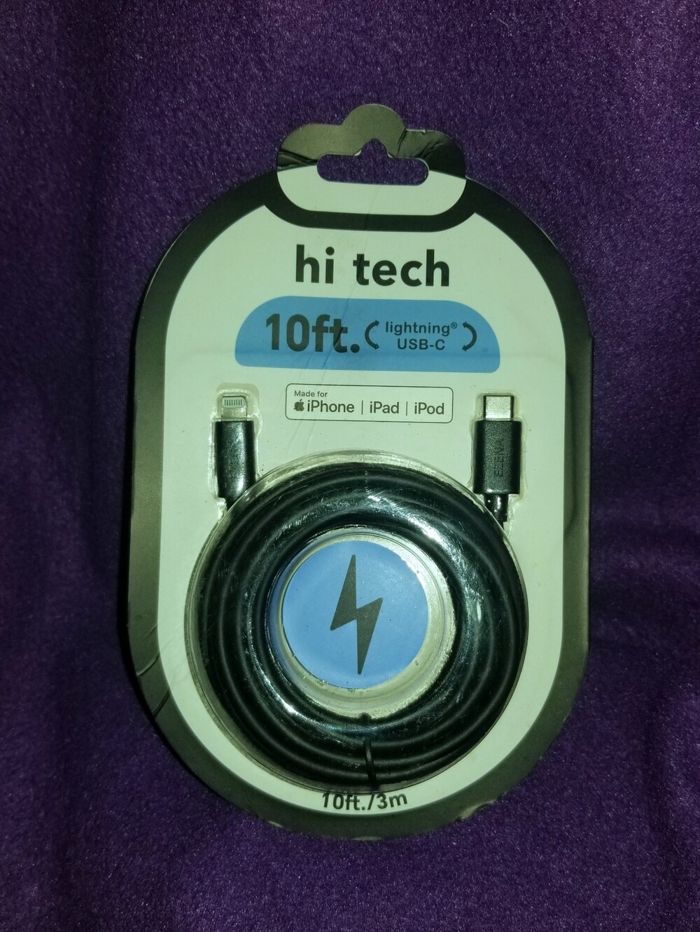 NWT Hi-Tech USB-C 10ft. Fast Charging Cable For Apple Devices